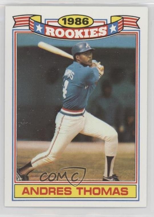 1987 Topps Jumbo Pack Glossy Rookies Andres Thomas #20 RC 1g2w