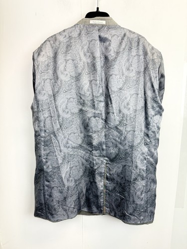 Chaps Suit Jacket Men’s Size 48R Grey Sport Coat Blazer Paisley Lining 2 Button - Picture 11 of 12