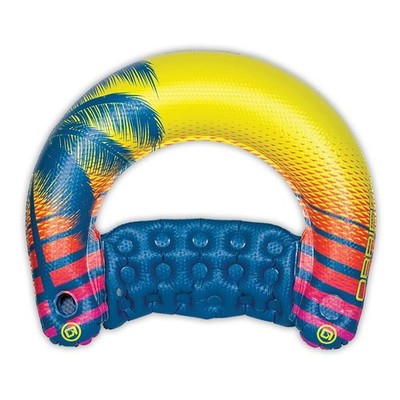 Sit N Sip Single Person Pool Float Blue/Yellow Large