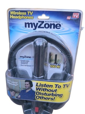 My Zone Wireless TV Headphones As Seen on TV TeleBrands Battery Powered Deaf