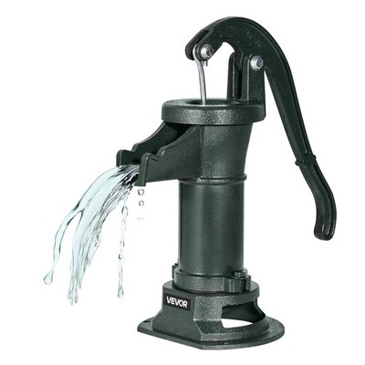 Well Hand Pitcher Pump, 25 ft Maximum Lift, Antique Cast Iron Manual Hand Water