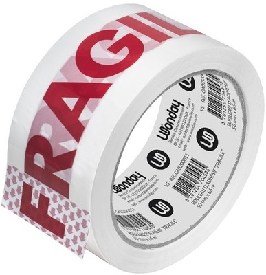 Wonday Ruban adhésif ''FRAGILE'' 50 mm x 66 m
