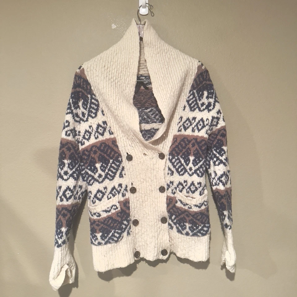 Кардиган Marc by Marc Jacobs из шерстяной смеси Fair Isle двубортный кремовый большой - Изображение 2 из 4