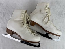 VTG Riedell Red Wing MN Figure Skates Size A 7 RS White MK Sheffield Steel Blade