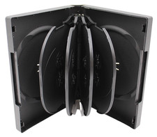 10 Disc 33mm 4 Trays Standard Black DVD Replacement Movie Case