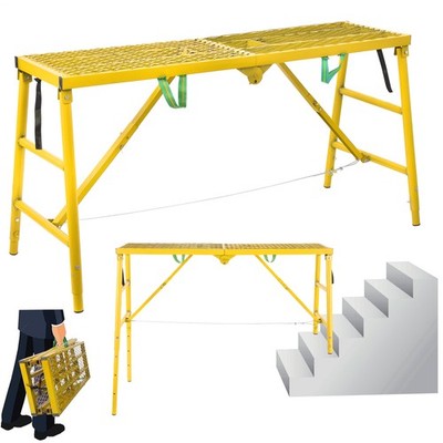 Scaffolding Platform 60x15x28in 770 Lbs Capacity Folding Adjustable Portable