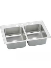Elkay Lustertone 43 in. Drop-in Double Bowl 18-Gauge Stainless Steel Sink Only
