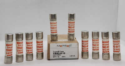 10x - FERRAZ SHAWMUT Tri-onic TRM2-8/10 2-8/10A 250V TIME-DELAY FUSE [MG4-4]