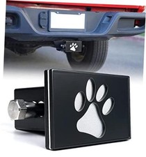 Aluminum Trailer Hitch Cover, Heavy Duty 2 Inch Tow Rear Receivers Black Paw