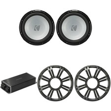 Kicker Marine KPX500.1 Powersports Amp  2 12" 4 Ohm  Charcoal Grill  Sub...