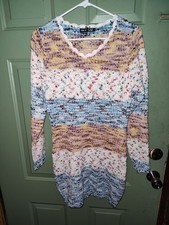 Beautiful Multicolored Soft Dress With Verticle Stripes Size Small
