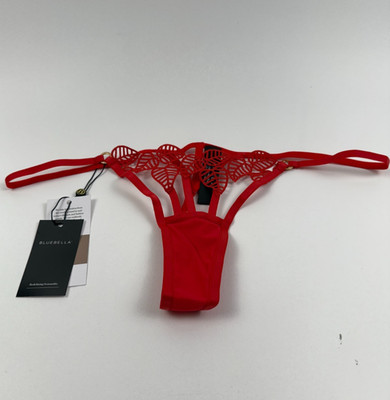 Bluebella Women Sapphira Lace Thong Panty  Red  Size L (10)  NWT