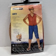 Netflix One Piece Monkey D. Luffy Child Costume Vest Shorts Hat Medium 7 - 8 NEW
