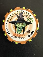 Jeton de casino Mahoney’s Silver Nugget Las Vegas 5 $ Halloween 1996 Ltd 1000 !