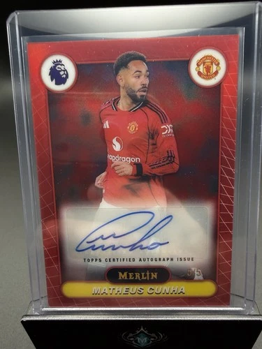 2026 Topps Merlin Chrome Premier League Matheus Cunha Red Refractor Auto #/5