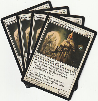   4 MAGIC The Gathering FROMME SEELSORGERIN White Creature PLAYSET AVR/DE 2012