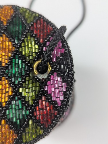 Bob Mackie Harlequin Glass Beaded Cylindrical Box Purse Evening Bag Vintage - Picture 5 of 13