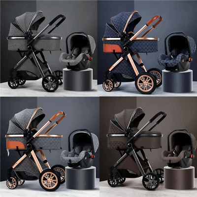 Baby Pushchair 3 in 1 Travel System Pram Buggy With Car Seat Folding Stroller