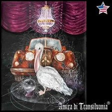 animals painting pelican original art figurative artist canvas oil home decor