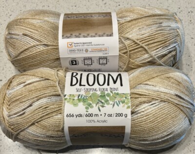 Premier Bloom Self Striping Floral Print Yarn 2 Lot Sandpiper 84