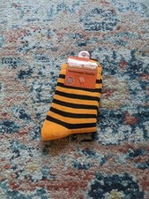 NWT Spooky Village Novelty Crew Socks One Size Fits All Stripe Halloween Orange
