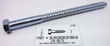 1/2x7 HEX HEAD LAG BOLTS STEEL ZINC PLATED 5 