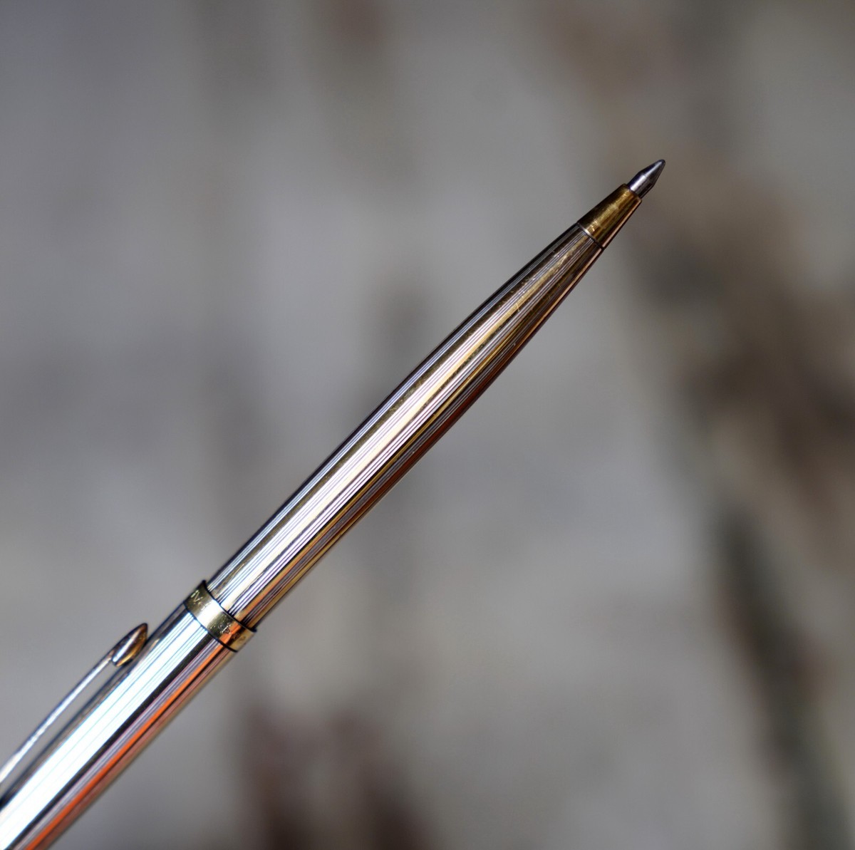 Stylo Bille Parker 75 En Argent Massif 925 - Finition Quadrillée - Modèle USA - Occasion