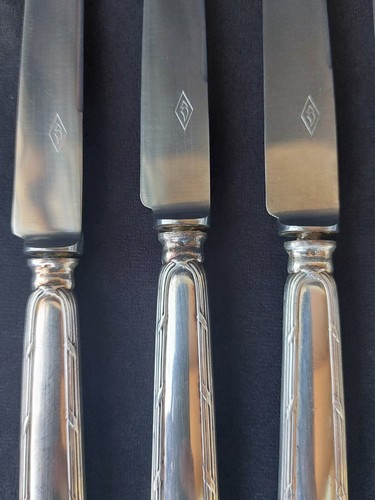 Puiforcat Ensemble De 18 Couteaux Table Entremets Fruit Manche Argent Sanglier - Picture 6 of 10