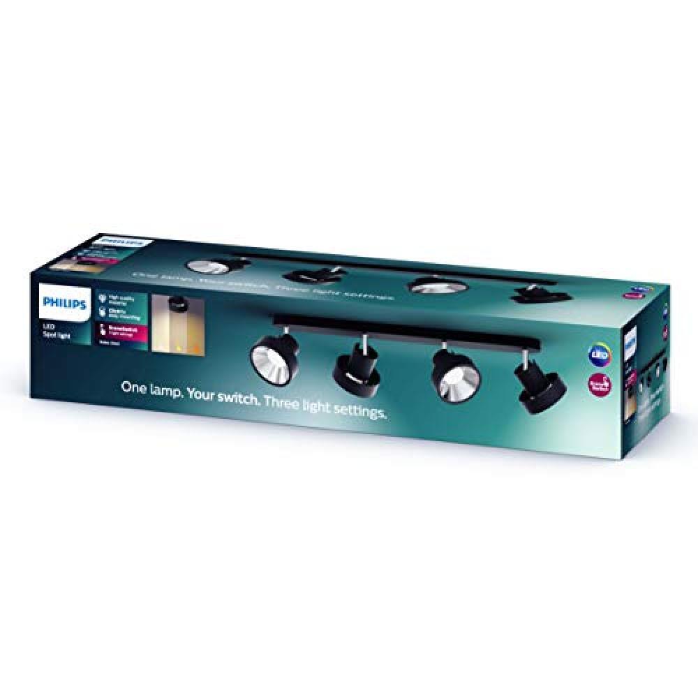 (TG. 4 Punti Luce) Philips Faretto Bukko, 4 Punti Luce, LED SceneSwitch, Metallo