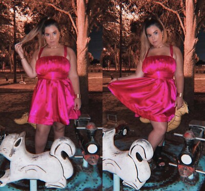 satin bow tie mini dress NEW W/ TAG | $190 Anthropologie x Maeve Bow-Tie Satin Mini Dress | Pink |  10