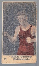 Rare 1920 W529-5 #57 Mike O'DOWD, Boxing Hand-Cut Strip Card Reverse Image -W529