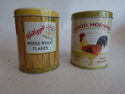 2 Blechdosen - Good Morning .. / Kellogg`s whole wheat flakes +++UNBENUTZT+++