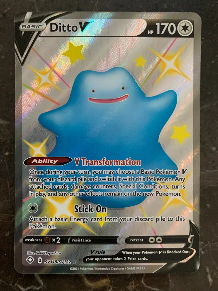 Ditto V SV118/SV122 Shiny Holo Rare Shining Fates Pokemon TCG NM