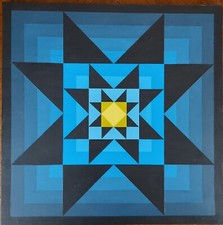 Descending Star Barn Quilt, Hand drafted Hand painted. 24"x24" 175.00