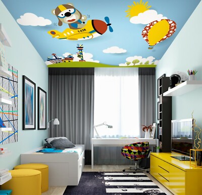 3D Airplane Dog 1736 WallPaper Murals Wall Print Decal Wall Deco AJ WALLPAPER