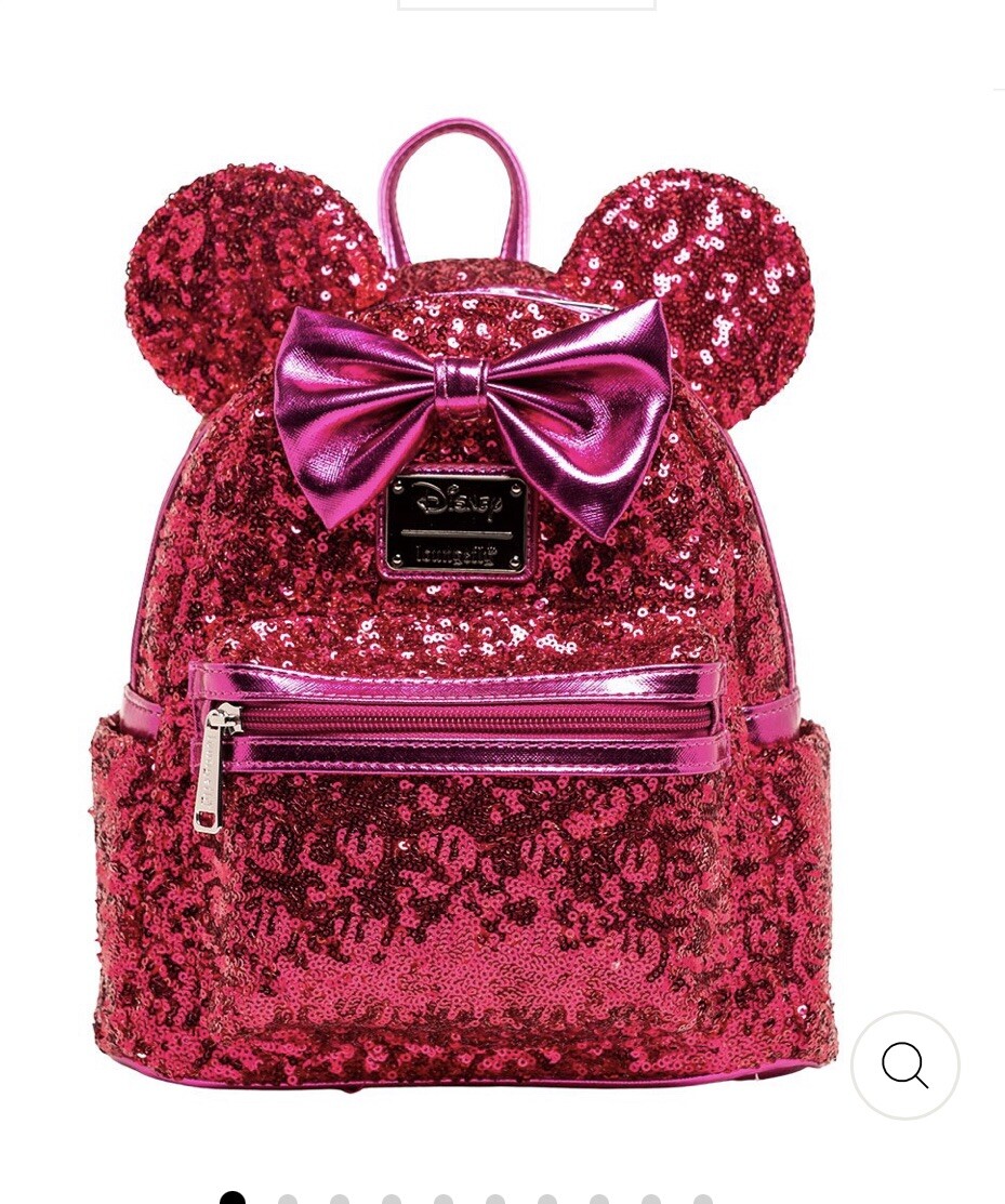 Loungefly Disney Minnie Mouse Magenta Sequin Mini Backpack Loungefly Disney Minnie Mouse Magenta Sequin Mini Backpack  main image 4