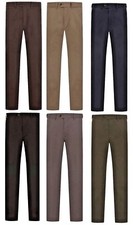 Ex M&S Men Chino Pants Trousers Stretch Chinos Straight  Cotton Adjustable Waist