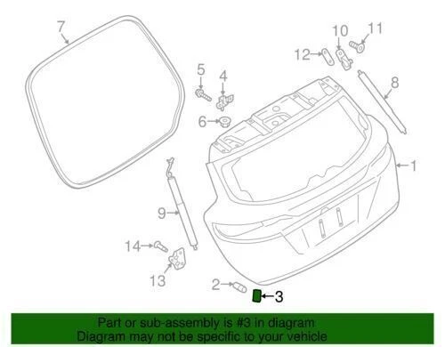 Puerta levadiza trasera Ford Lincoln 2015-2016 MKC original ventilación aire 4M8Z54280B62A Foto 4 de 4