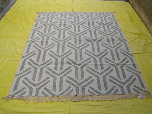 Bedroom Rug Geometric Wool Kilim Area Rug 5x7 Hand Woven Decorative - Picture 3 of 4