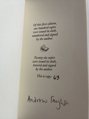 The Long Sonata of the dead andrew taylor #63/100. Signed. Rare