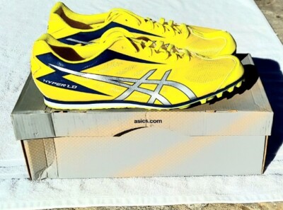 NEW IN BOX ASICS Hyper LD Mens Yellow Track Running Shoes Cleats