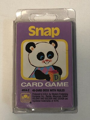 Vintage Golden Snap Collectible Animals 45-Card Deck Game with Case - Purple