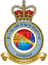 RAF STATION BADGE ON A METAL SIGN 5 x 7 INCHES. RAF LYNEHAM