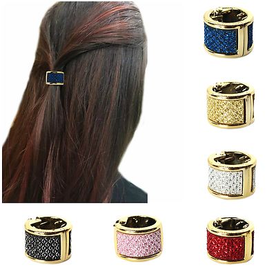 Mini Haarklammer Glitzer Haarring Haarspange half up half down in 6 Farben