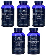 Life Extension Mix Tablets 5X240Tabs Multivitamin Vitamin E/Amino Acid/Luteolin