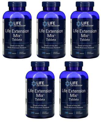 Life Extension Mix Tablets 5X240Tabs Multivitamin Vitamin E/Amino Acid/Luteolin