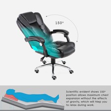 Executive Massage Office Chair Premium PU Leather Recliner Computer Gaming Seat — image 8