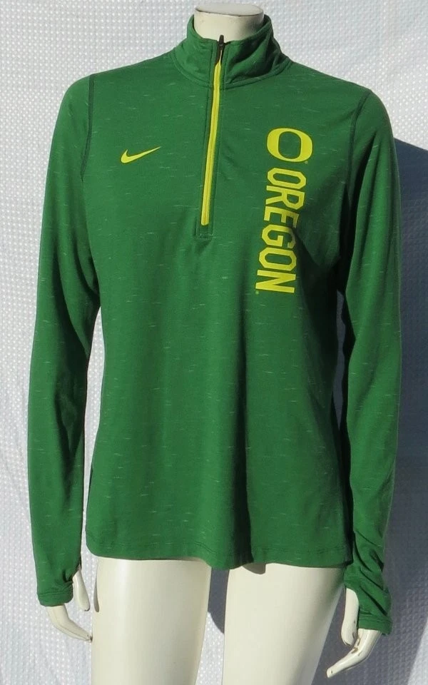 Nike Dri Fit US Women’s L UO Green Oregon Ducks Long Sleeve Base Layer Shirt Top