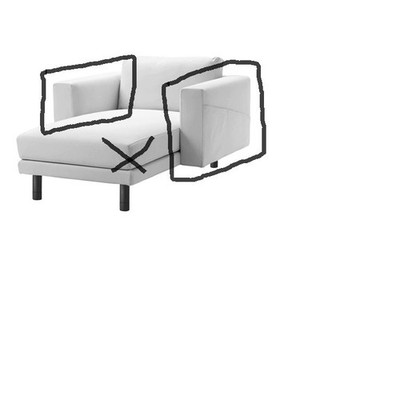 Ikea Norsborg Armlehnenbezüge (x2), Finnsta weiß 003.041.86