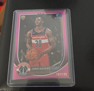 2025-26 Bowman - Chrome Jamir Watkins #BCV-44 Pink Mojo Refractor /199 (RC)